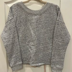 Abercrombie & Fitch Lace-Up Sweatshirt - Marled Gray
